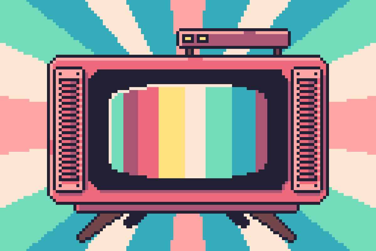 Disegno grafico di una tv
